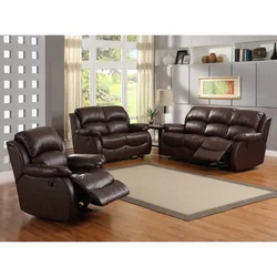 Latest Design Leather Sofa Set 3 2 1 Seat Luxury Leather Recliner Sofa Set Living Room Furniture