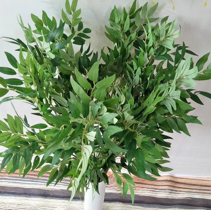 FC7508 Factory supplied green silk artificial willow leaf for decoration