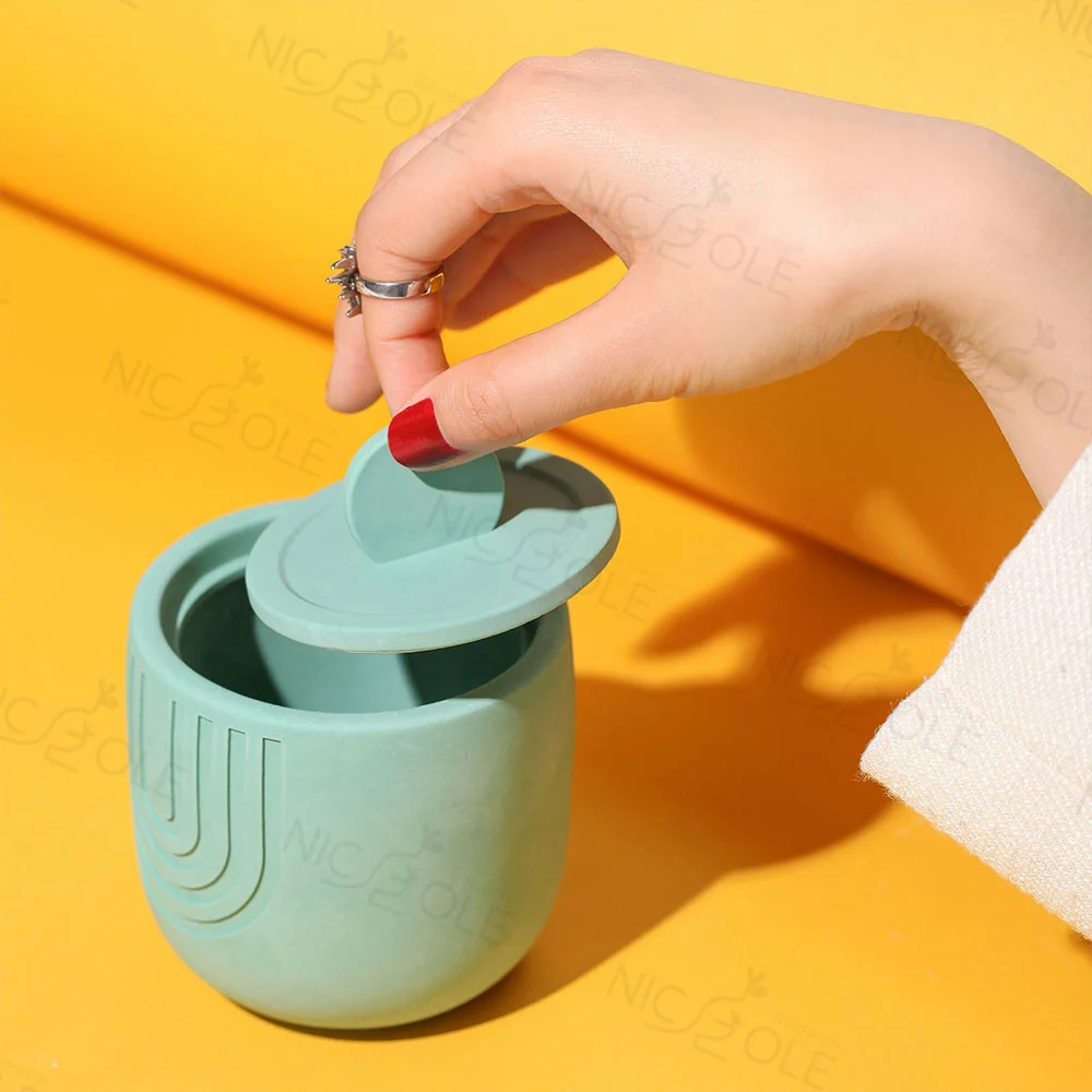 Nicole Candle Vessel Resin Mould Concrete Cement Home Decoration Candle Jar Silicone Molds