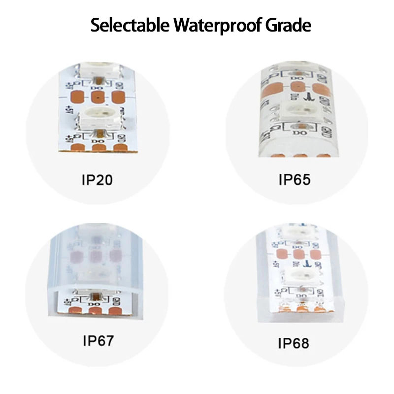 30 60 144 LEDs WS2812B DC5V Addressable RGB LED Tape Waterproof 5V WS2812B WS2812 5V LED Strip Light