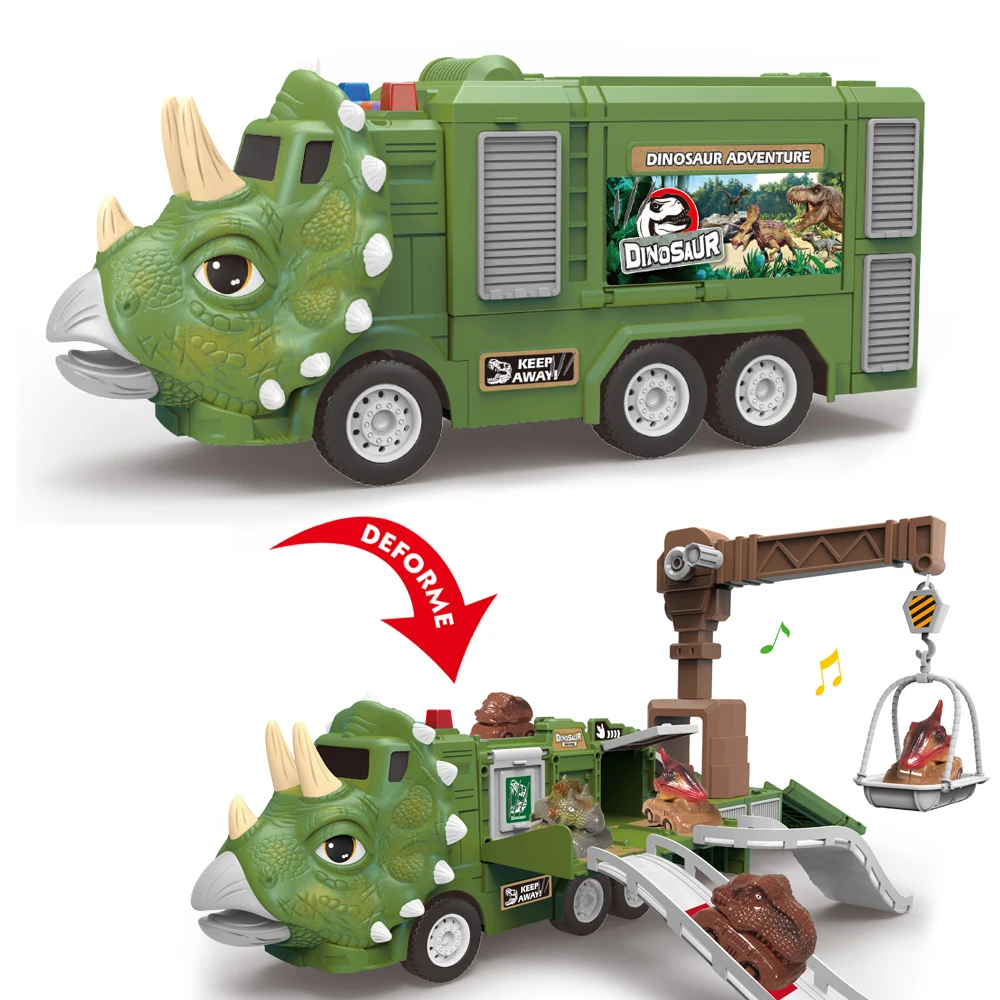 JinYing Window Box 360 Degree Dinosaur Great Toys Race Car Adventure Track Toy with Light and Music