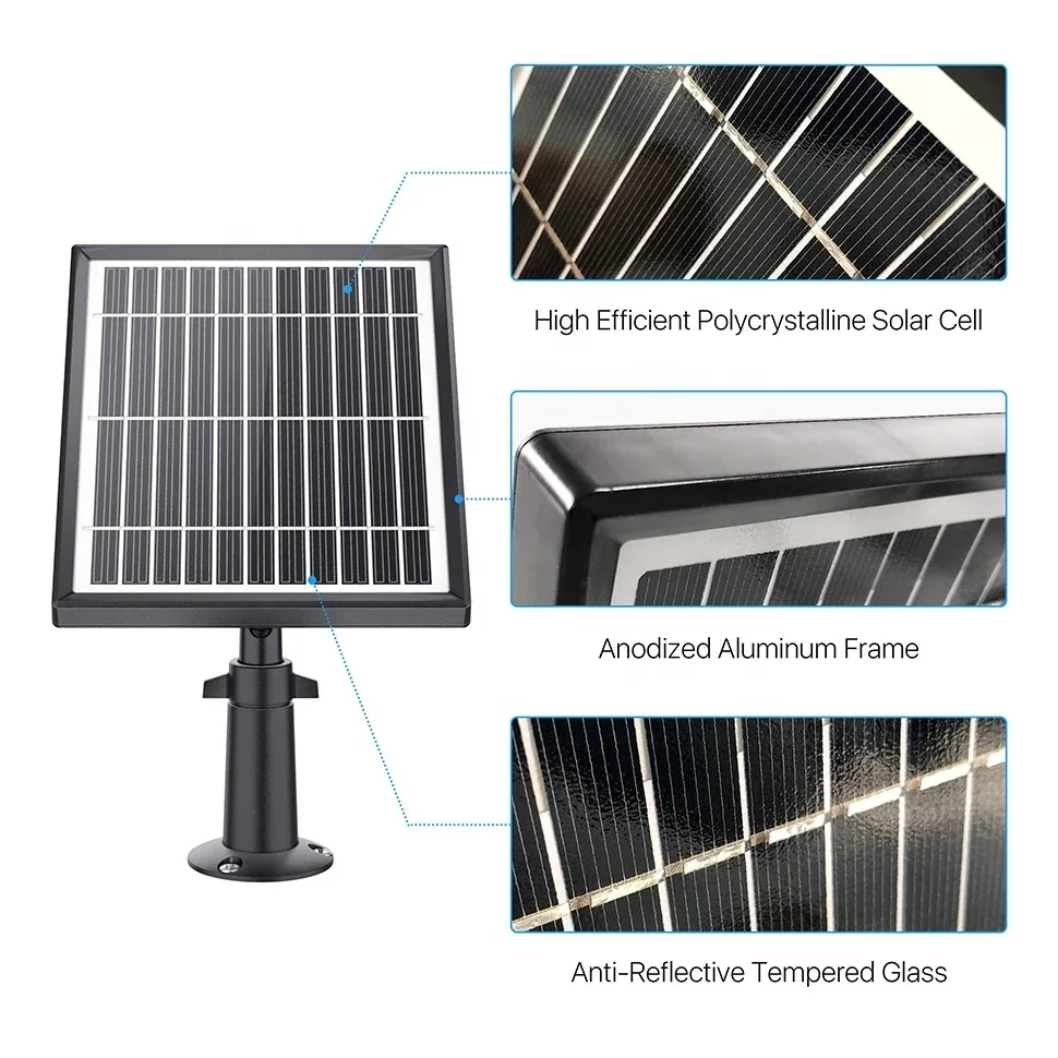 Monocrystalline Silicon Paneles Solares Waterproof Adjustable 4W USB Solar Charger for Doorbell Camera Portable Solar Panels