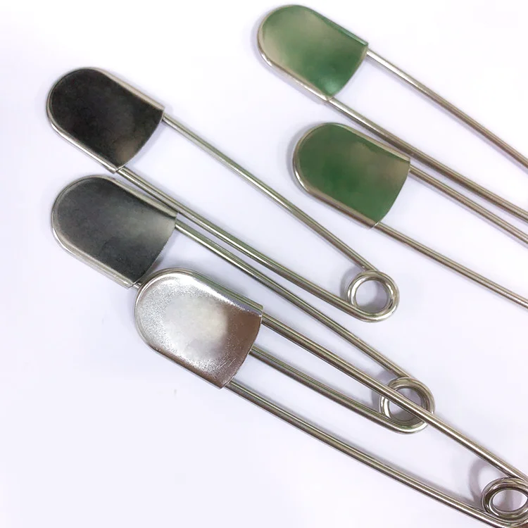 Большая цветная медная безопасная булавка для белья из нержавеющей стали с гравировкой логотипа на заказ