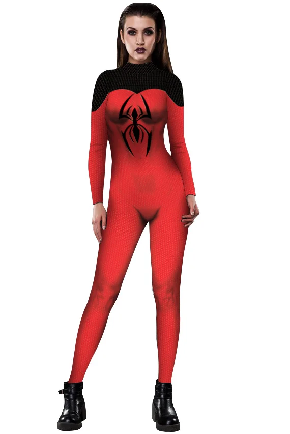 Wholesale fashion popular clown bone pattern trend personality alternative pattern bodysuit ladies one-piece