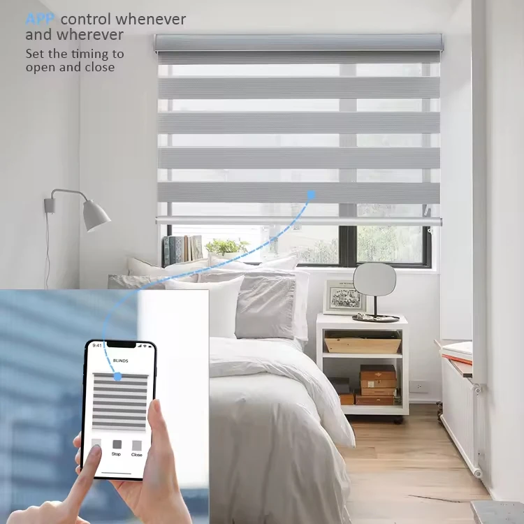 Электрические зебровые шторы с Wi-Fi дистанционные зебры 3 дюйма
