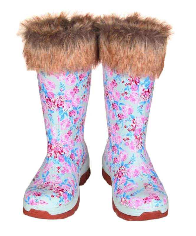 С высоким берцем; Женские резиновые сапоги; ботинки; Модная зимняя обувь; Водонепроницаемые