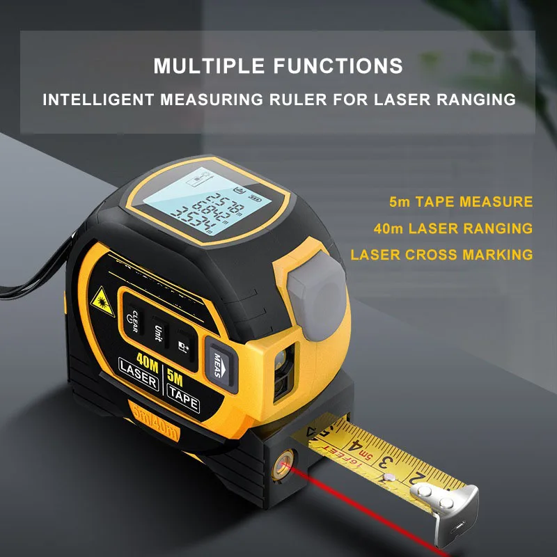 3 In 1 High Precision Digital Electronic Measuring Tape Meter Laser Tape Measure Laser Level