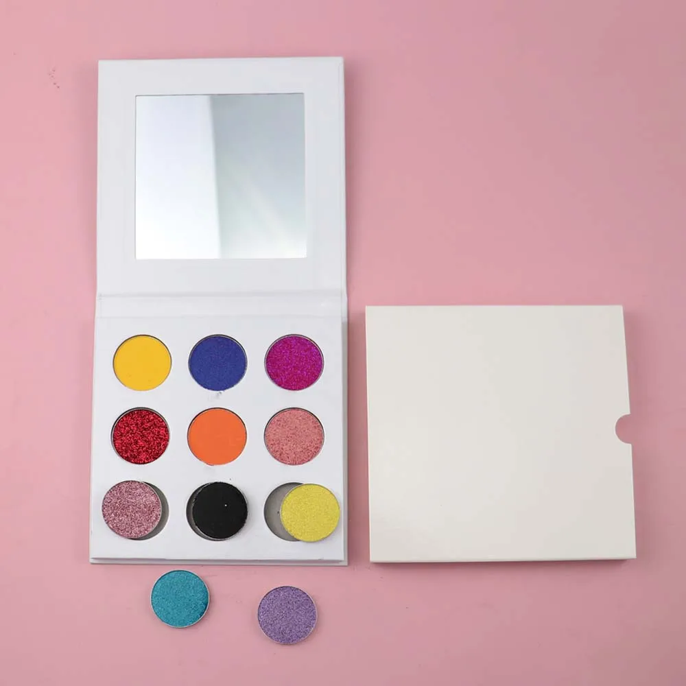 Custom private label 9 colors eyeshadow palette Square shimmer vegan makeup richly pigment vegan eyeshow