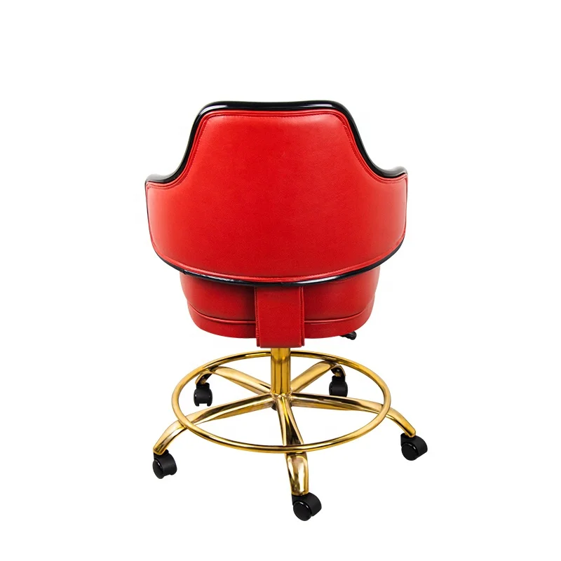 YH New Arrival Lucky Red Luxury Metal Gambling Poker Bar Player Chair Rotate 360 Degrees Casino Slot Machines Chairs