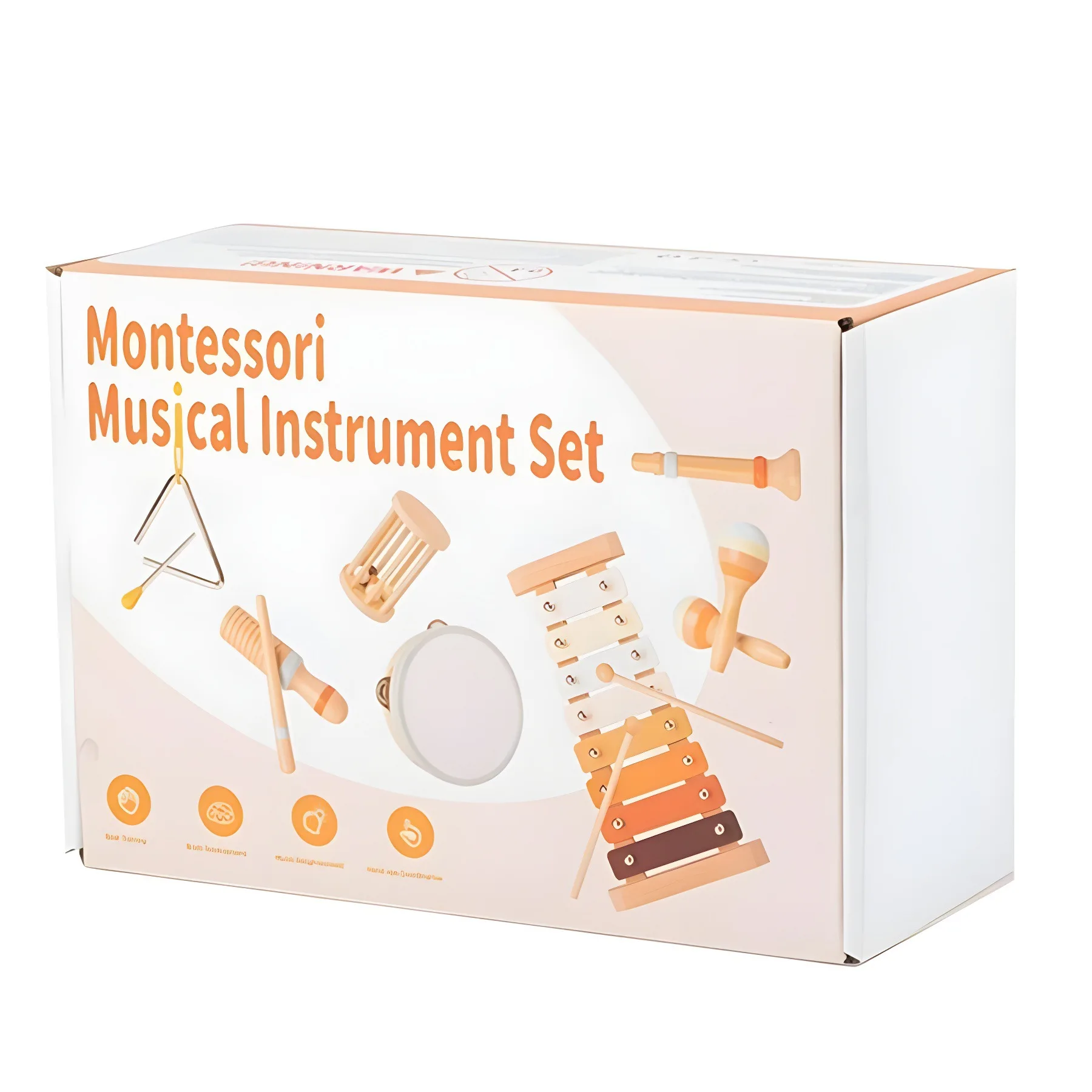 2024 new product New Orff Music Handbeat Drum Combination Wooden Educational Instruments Toys christmas toy for Children Unisex