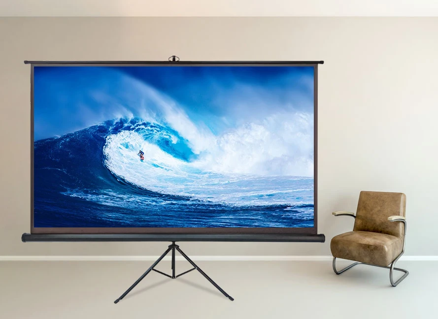 Портативный экран для проектора, 70 Х70 дюймов, с подставкой, для помещений и улицы, для домашнего кинотеатра, 4K HD
