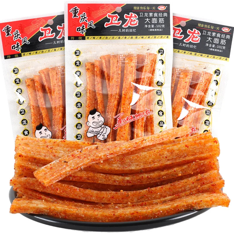Traditional Chinese Instant Gluten Wholesale Nostalgic Spicy Bar Snacks 102 g large gluten spicy strips