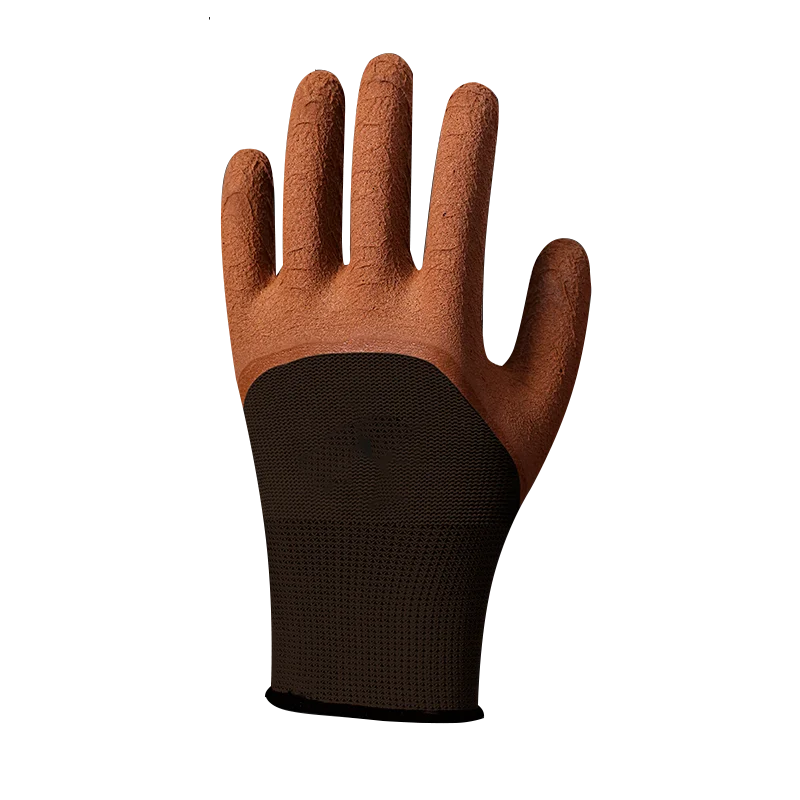 13g Polyester Half Latex Coated Gloves Foam Pink Rubber Coated Soft Gardening waterproof Safety Work Gloves