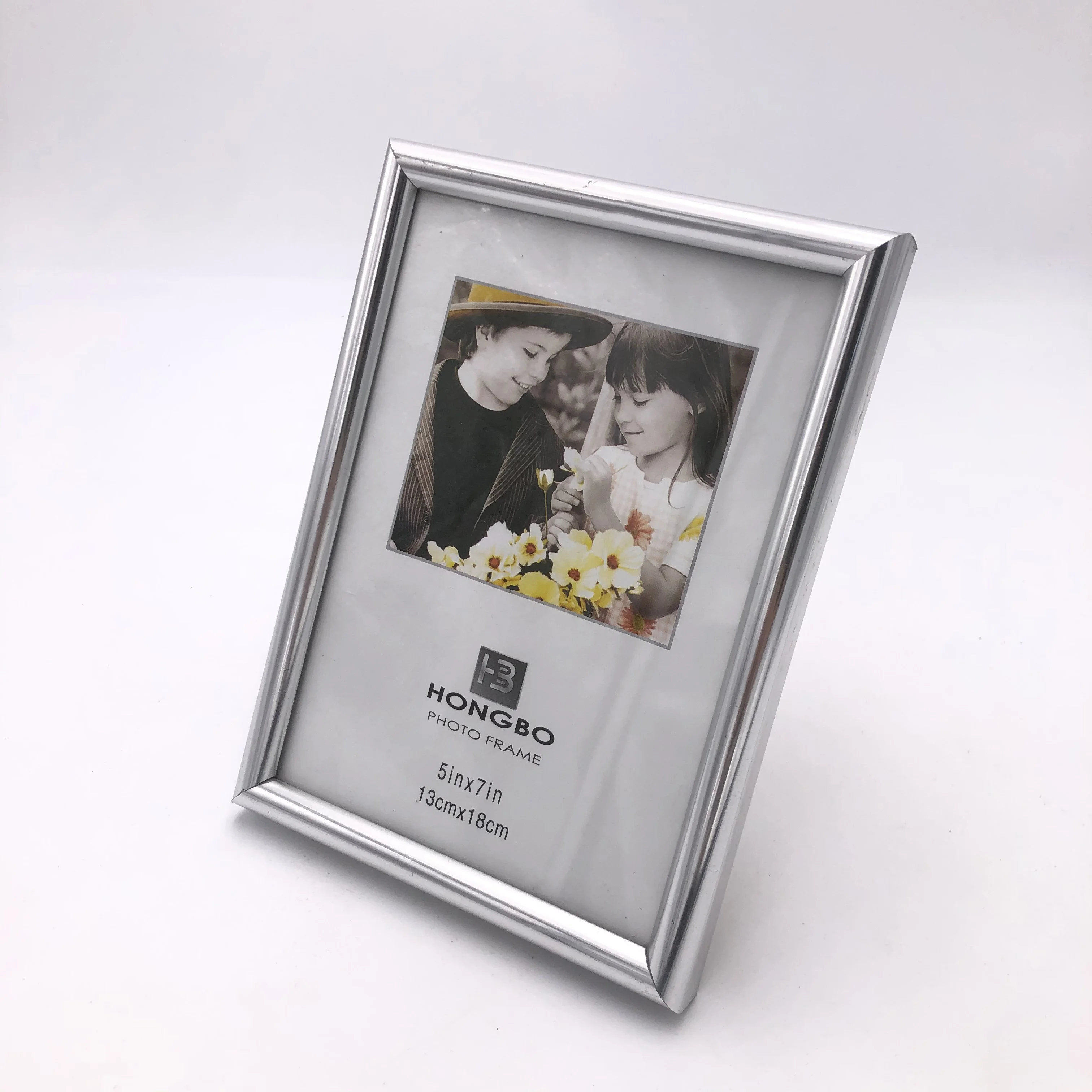 silver PVC photo frames wholesale easy stick customizable plastic mini picture frame easy change