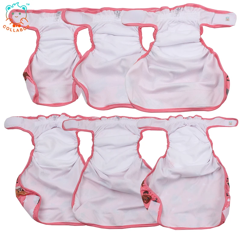 COLLABOR  Potty Training Cloth Diaper Dog Print Fast Absorbing DOG DIAPERS Customized Female Dog Diapers Paw Print