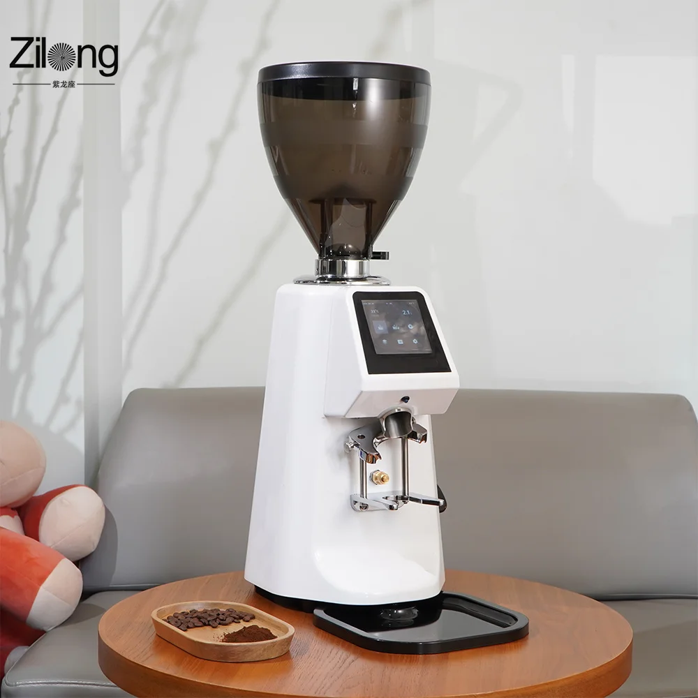 Zilong Professional automatic LED industrial electric commercial coffee grinder commerical coffee bean grinder machine 74MM