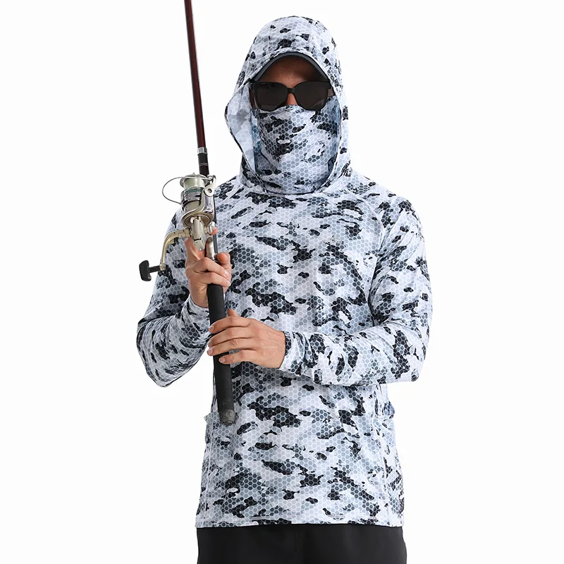 SBART Sun Protection Fishing Suit Breathable Sublimation Printing Quick Drying  Ice UPF50+UV Protection Summer Fishing Hoodie