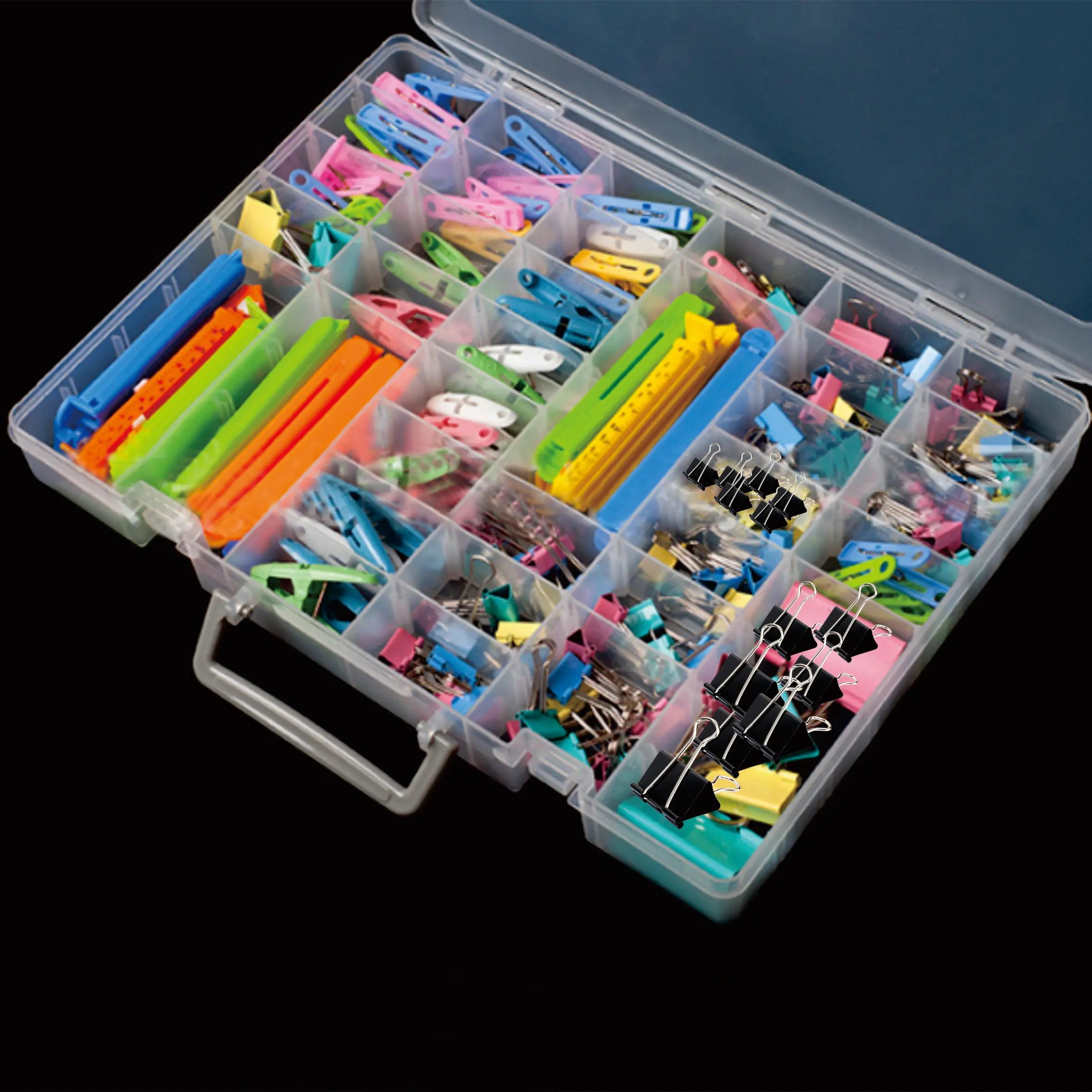 48 Compartment Clear Plastic Storage Box with Dividers,Adjustable Dividers Plastic Crafts Organizer,Small Parts Storage Box.