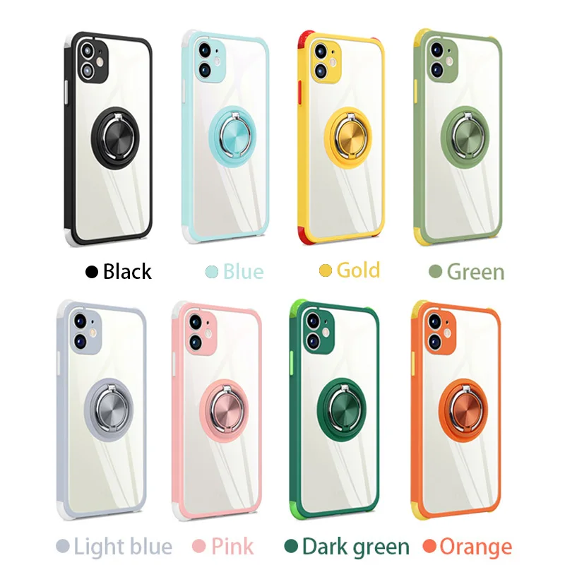Wholesale 2 in 1 Ring Magnetic Car Mount Kickstand Shockproof Phone Case For iphone 12 pro max