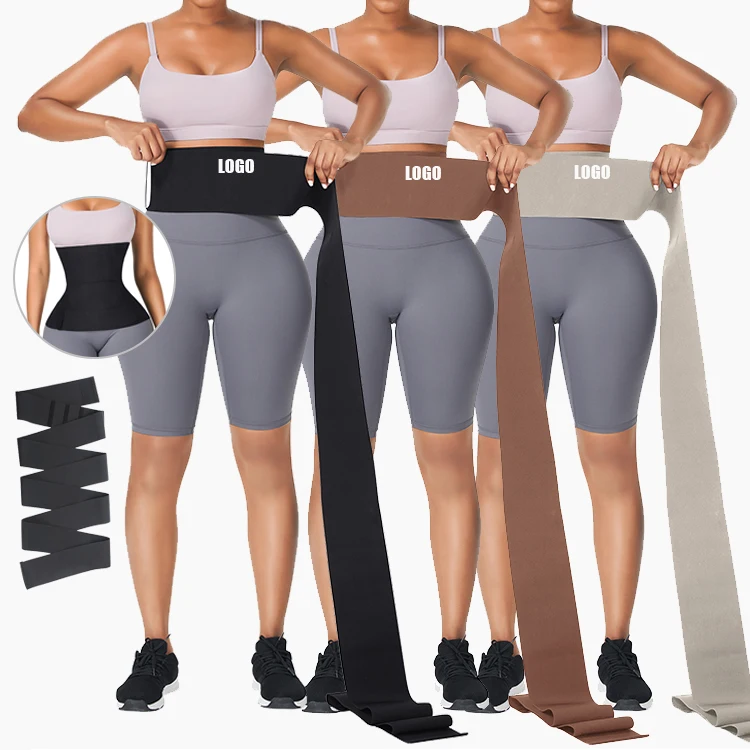 Custom Logo Compression Weight Loss Shapewear Waist Trainer Tape Women Slimming Shaper Elastic Wrap Waist Belt