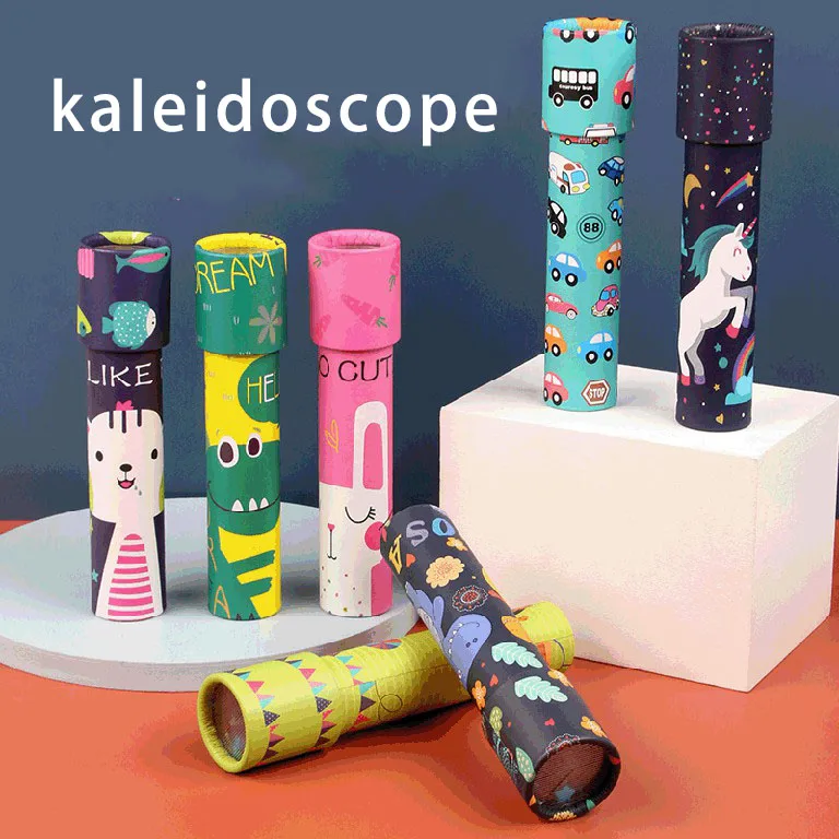 2022 magic kaleidoscope glasses prism funny children spin paper cartoon kaleidoscope children toy scalable rotation kaleidoscope
