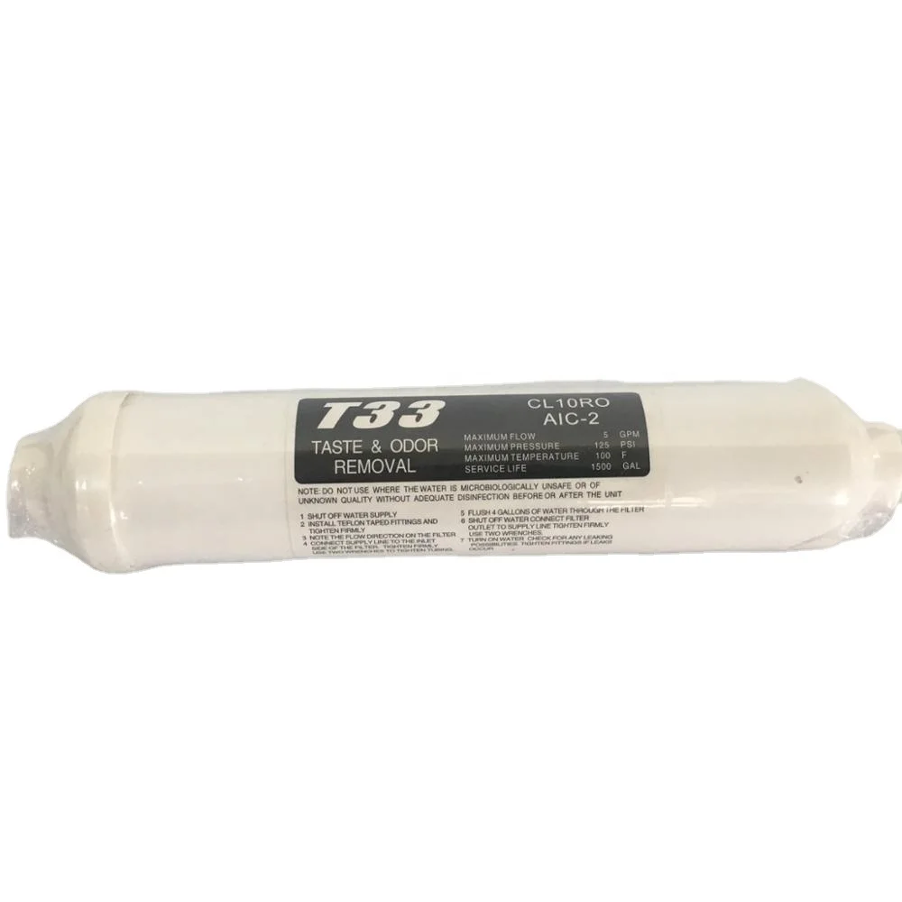 T33 activated carbon Filter Cartridge for household water purifier