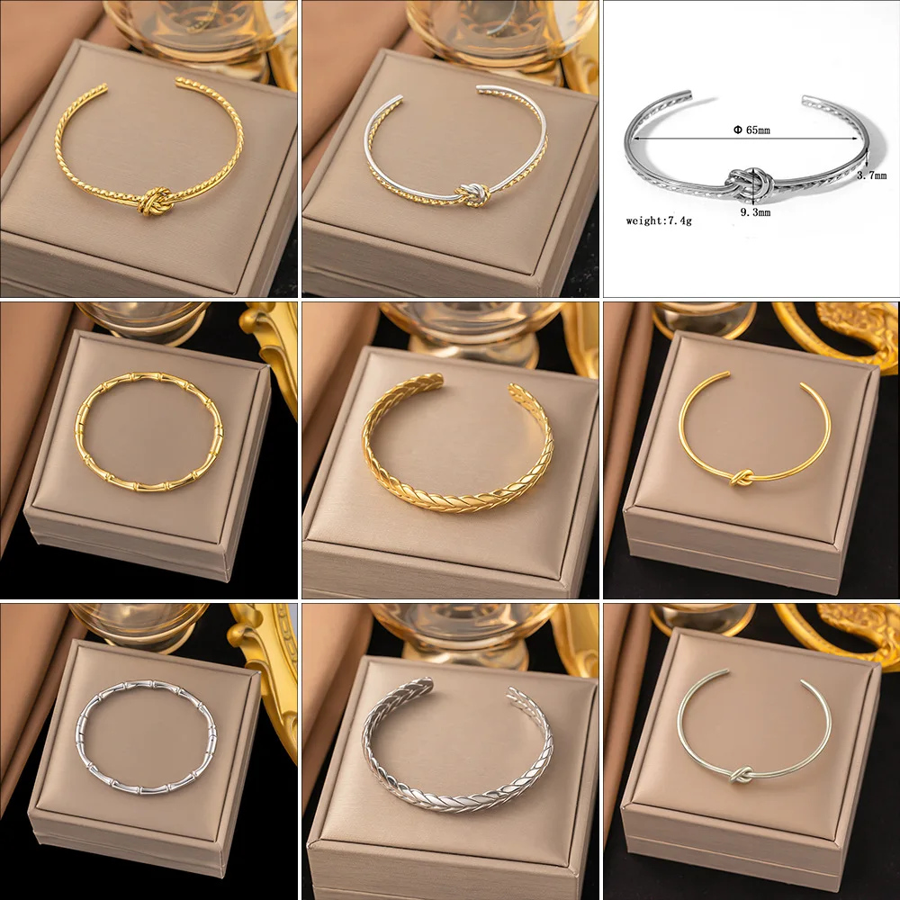 Manufacturers Directly Batch The New Gold-Plated Bamboo Stainless Steel Exquisite Simple Fashion Bracelet For Men Women