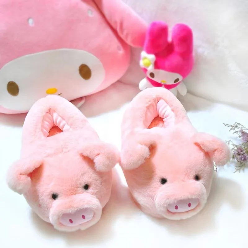 Children Sleeping Bedroom Plush Slippers Cute Animals Pink Pig Warm Slippers Peluches Slippers for Christmas