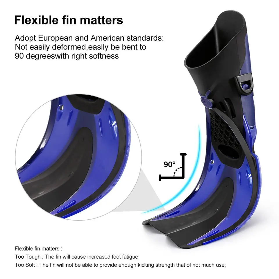 Hot Sell Tempered Glass Snorkeling Diving Mask And Snorkel Set With Fins