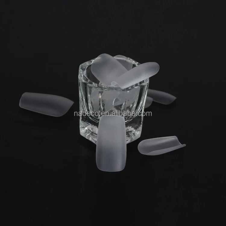 Super Thin Acrylic Soak Off No C Curve Matte Clear Full Cover Artificial Fingernails Square Gel Extension Nail Art Tips Kit