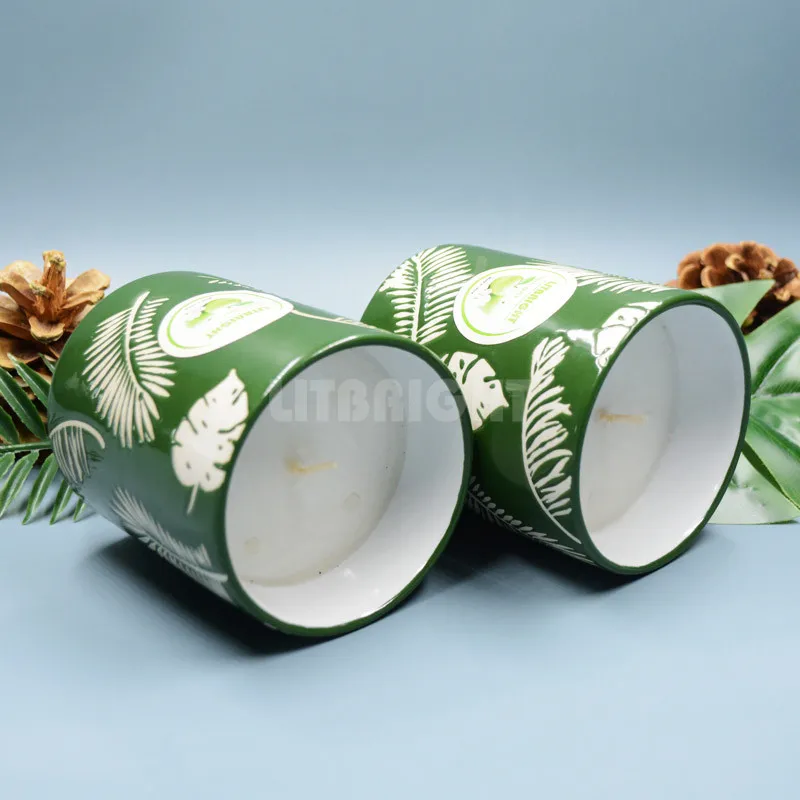 Ceramic cup scented candle  lovely atmosphere feeling small fresh  essential oil fragrance selection candle custom logo