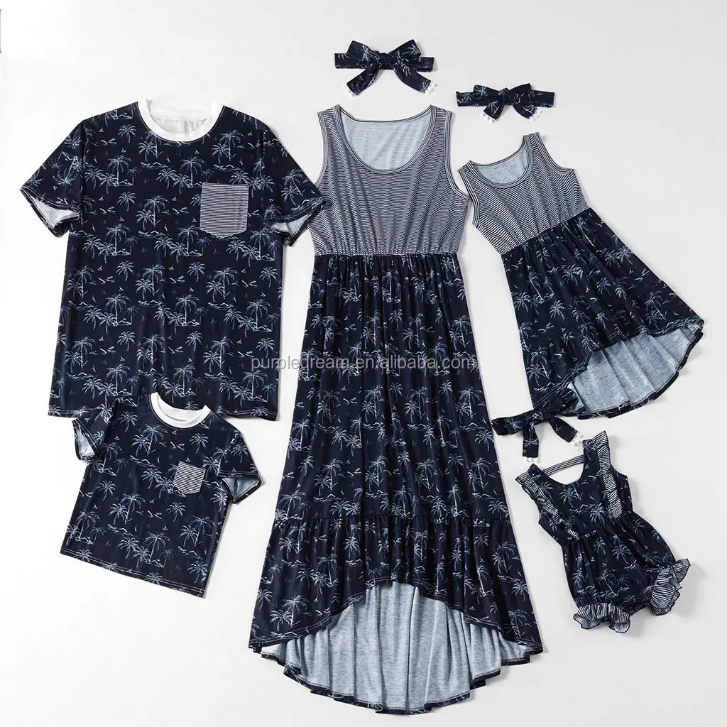 
 2021 New Family Matching Clothing Printed Baby Clothes Fashion Mother Daughter Clothes  