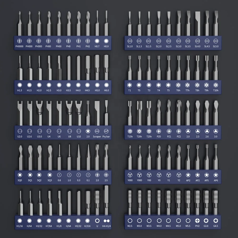 KS-882039 120 in1 Newest Lithium Battery Precise Screwdriver Set, Gray Bag Blue Edge Portable Repair Tools Kit for Computers