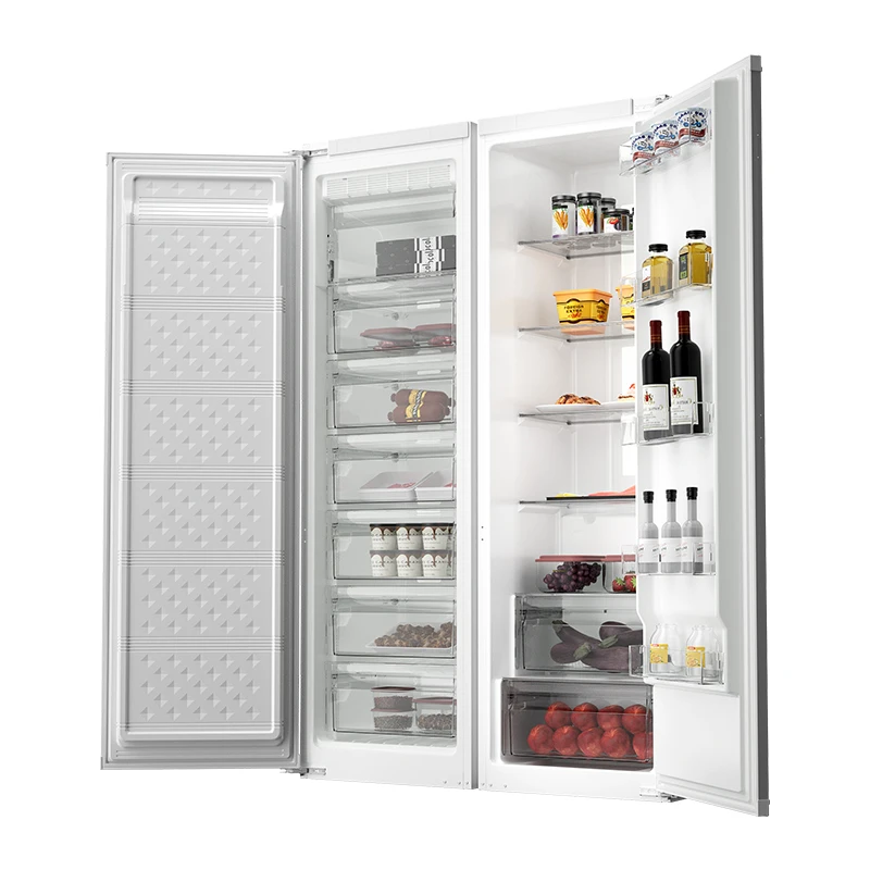 No frost side by side build in refrigerator freezer with ice cube maker