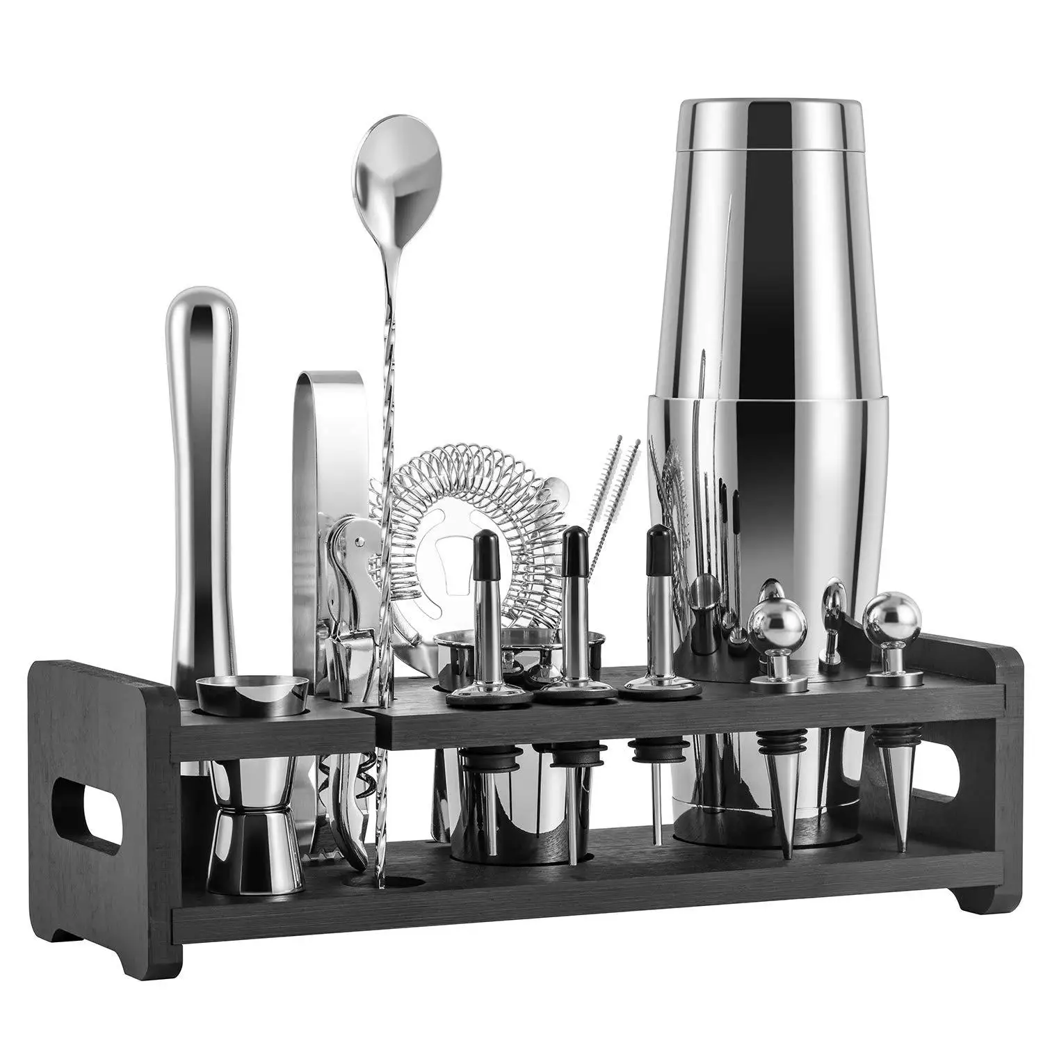High corrosion resistance travel Bartender Professional Bartender Kit Home Bar Tools Set 5 pcs bartender kit with table