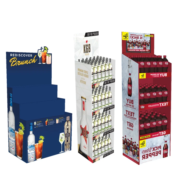 Hot Sale Retail Body Wash Cardboard Beverage Display Stand Shipper Custom Corrugated Cardboard Display Rack