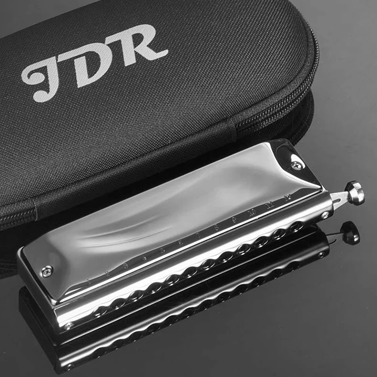 Профессиональная Хроматическая гармоника Jdr, 12 отверстий, 48 тонов, металлическая Хроматическая гармоника