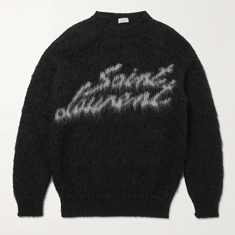 Custom Sweater Basic Unisex Office Wool Solid Jumpers Knitted Sweater Men's Sweaters Crew Neck Long Sleeves Thick Simple 30