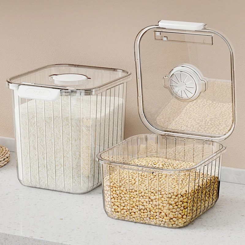 Factory directly  modern cereal  rice air-tight moisture proof sealed rice storage box  rice storage container with date setting