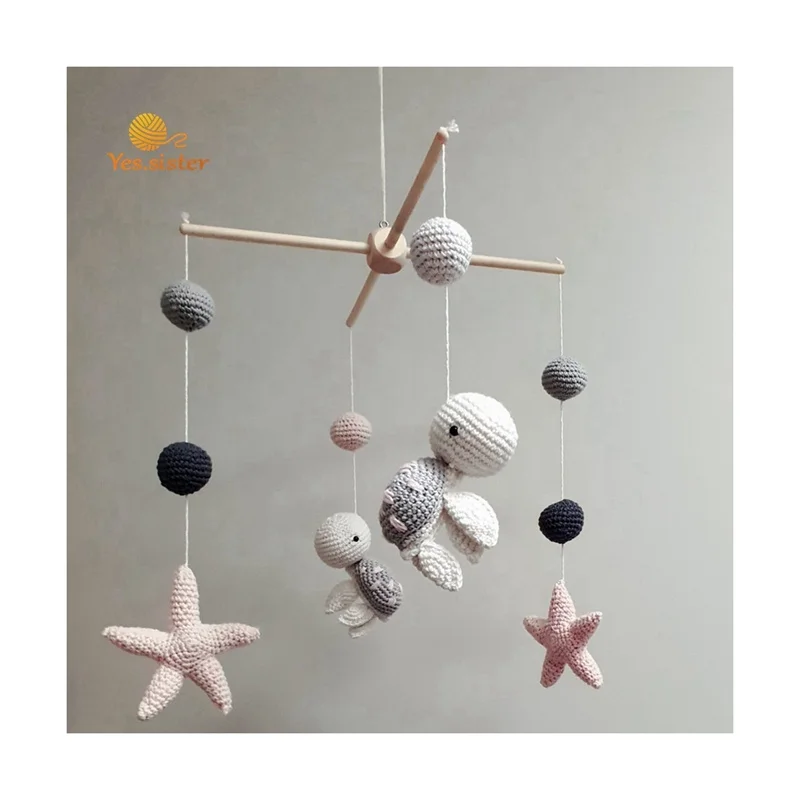 Мягкие вязаные крючком Игрушки для раннего развития ручная работа Новорожденные Звезда Океан детская мобиль для детской кроватки