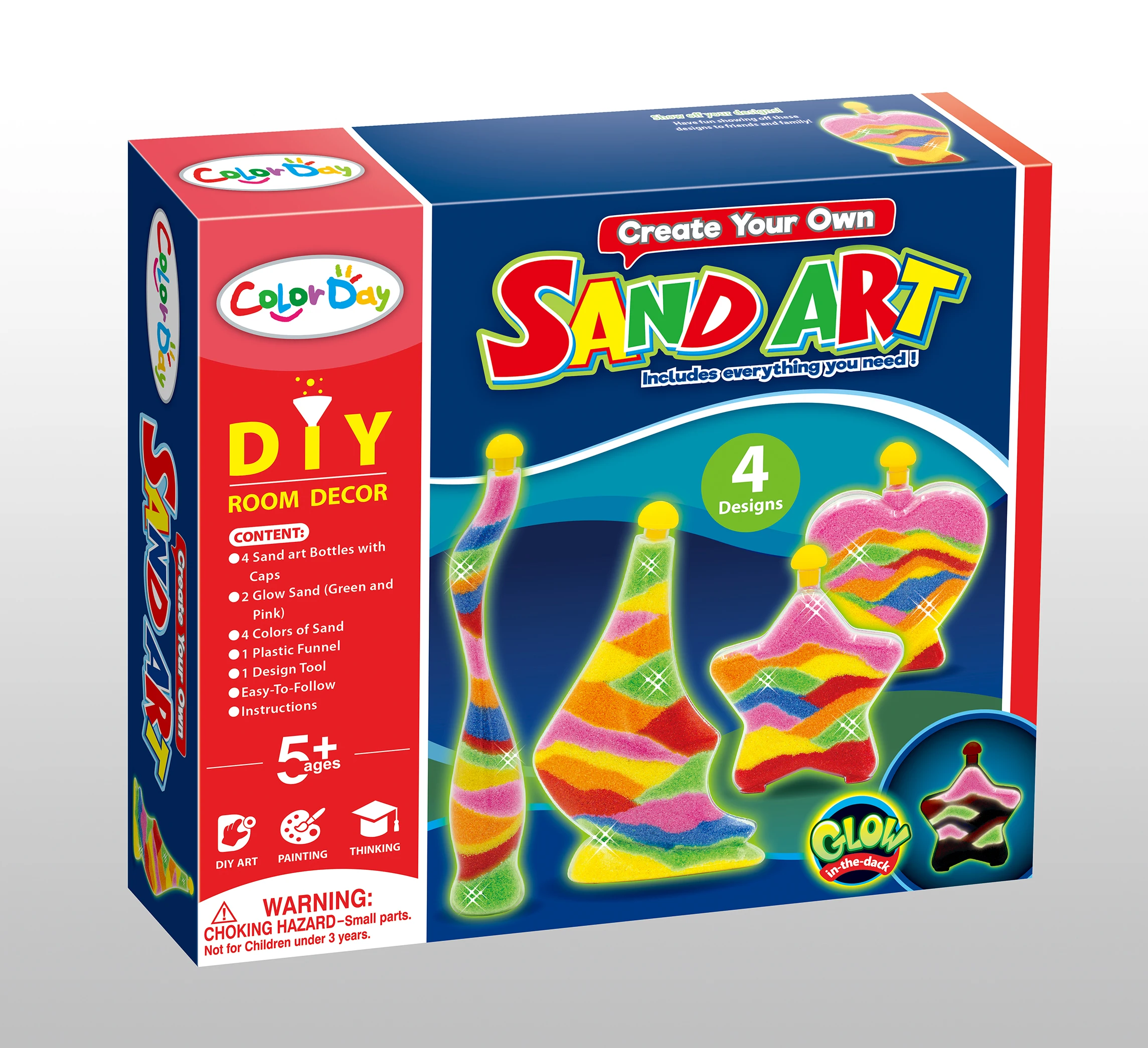 Create Your Own Colored Sand Art Kits - Includes Bottles, Funnel  Bags of Sand for Kids Arts & Crafts Birthday party