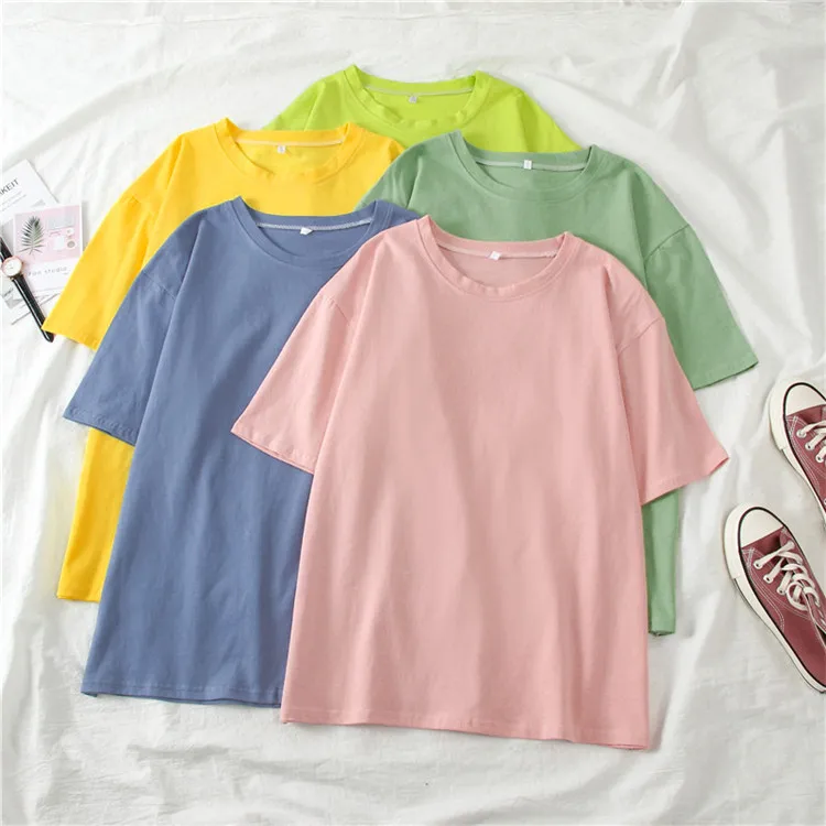 
Women Candy Oversize Boyfriend Style Tops Perfect Basic T-shirt 