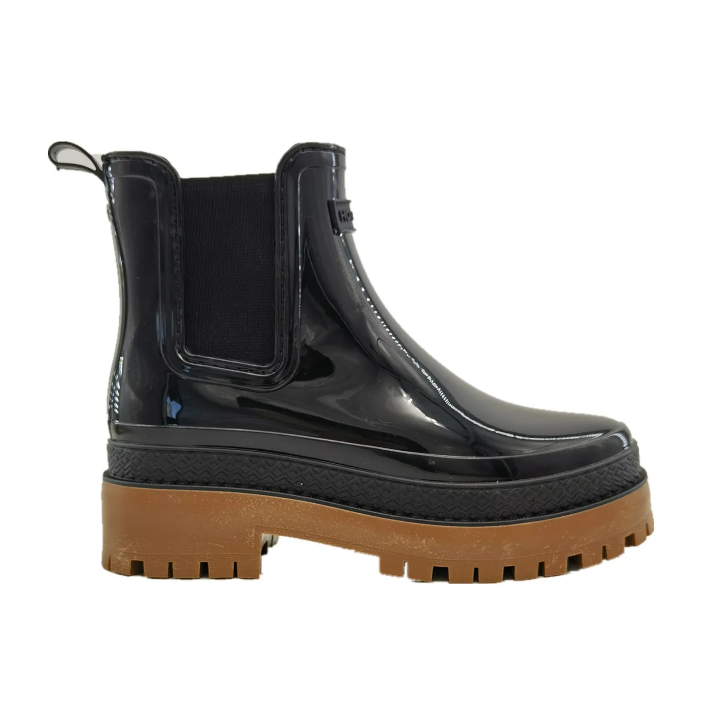 Best selling  Women Shiny Ankle  Rain Boots Waterproof Garden Boots  Fashion Outdoor Work Chelsea Boot