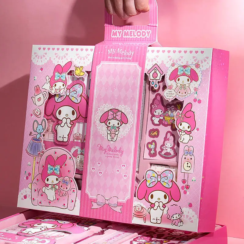 Allogogo Cartoon Anime Pattern Notebook Drawing Stationery Set Notebook Gift Box Kids Girls Student Learning Gift Stationery Set