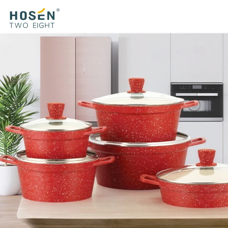 Aluminium Pot Kitchen Set Cookingware Set Cookware Set Cooking Pots Granite Chauffante Soup & Stock Pots Induction Base Cookware