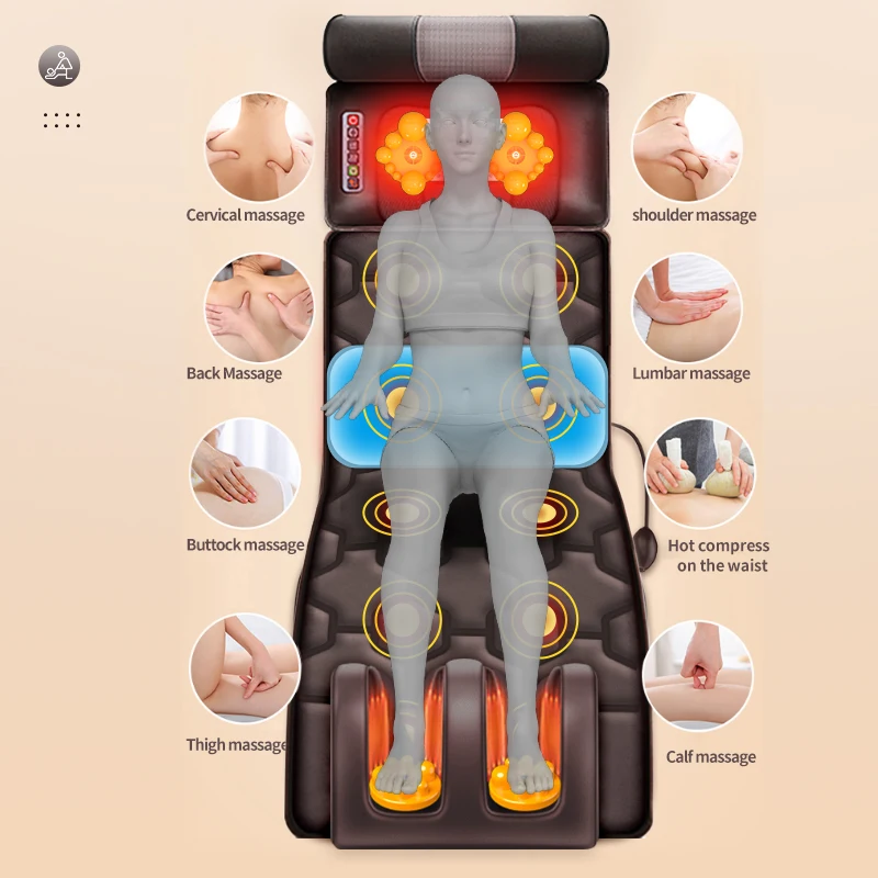 The latest model for 2024 domestic Electric massage mattress full body backrest car seat massager cushion vibrating massage mat
