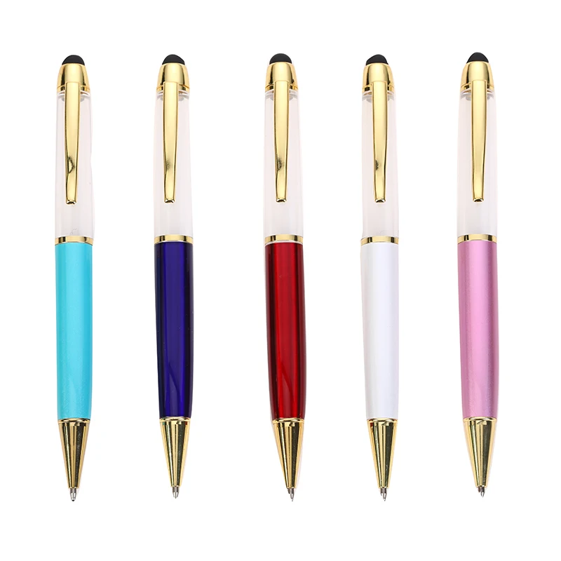 Wholesale DIY Pen Empty Tube Metal Hollow Can Be Filled Quicksand Gold Foil Custom Logo Empty Rod Stylus Ballpoint Pens
