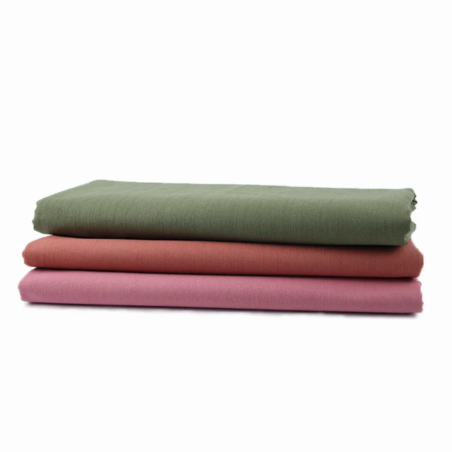 Wholesale 21*16 Plain-Dyed Twill Bamboo 106*67 Stone Washed Woven 100% Cotton Fabric For Pants Outer Bags