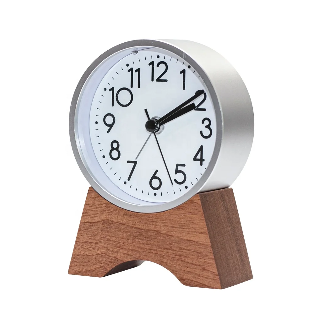 ET5203 2023 New Design Tower Shape Cute Design Silent Analog Table Alarm Clock with Snooze and Light