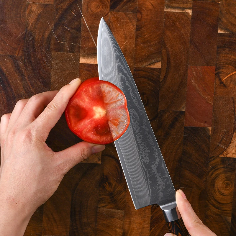 RUITAI 8 inch damascus steel chef knife pakkawood handle best kitchen knife chef